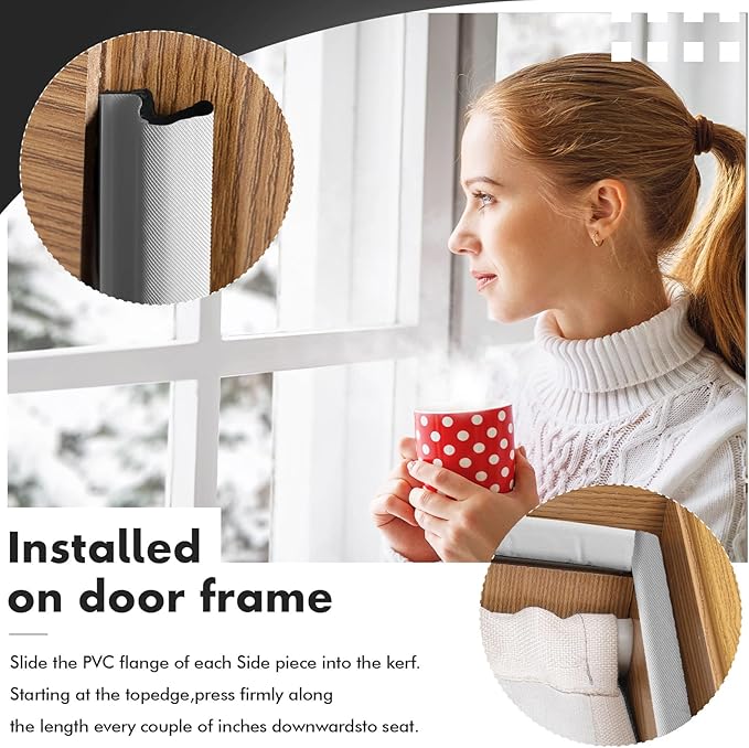 BBTO Weather Stripping Door Seal Exterior Weather Strip for Window V-Shaped Foam Kerf Garage Door Gap Blocker Soundproof Home Improvement Easy to Install(40 Feet,White)