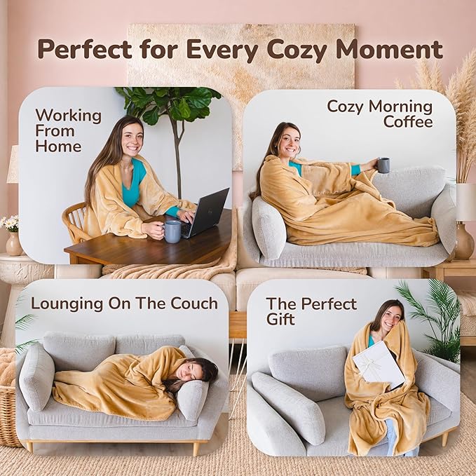 Super Blanky Wearable Blankets for Women, Adult Wearable Blanket Men, Mother's Day Gifts for Her, Wife Birthday Gift Ideas