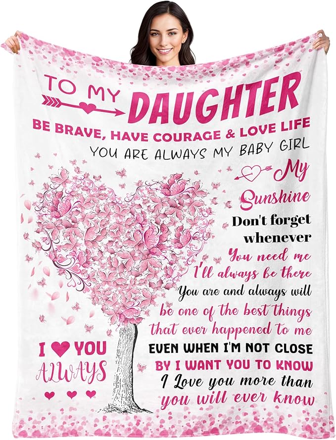 Mothers Day Blanket Gifts for Daughter - Daughter Gifts from Mom Dad - Daughters Birthday Gift - Gift for Teen Girls & Kids - Graduation Present for Daughter - to My Daughter‘s Blanket 60"X 80"