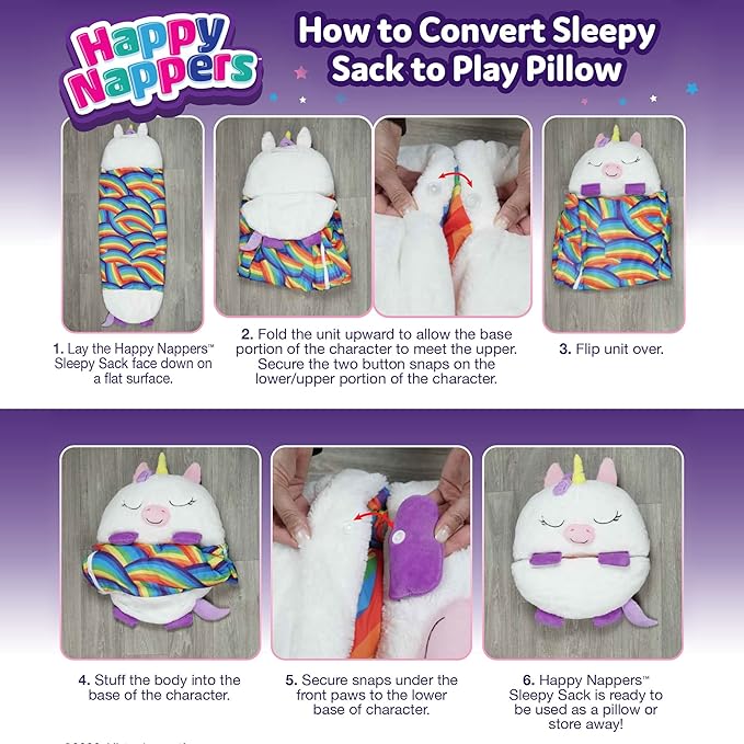 Happy Nappers: Pillow & Sleepy Sack: Large - Ozzy The Black Shark - 66 x 30, 2-in-1: Plush Animal Opens to Sleeping Bag, Soft Play Character, Kids 3+