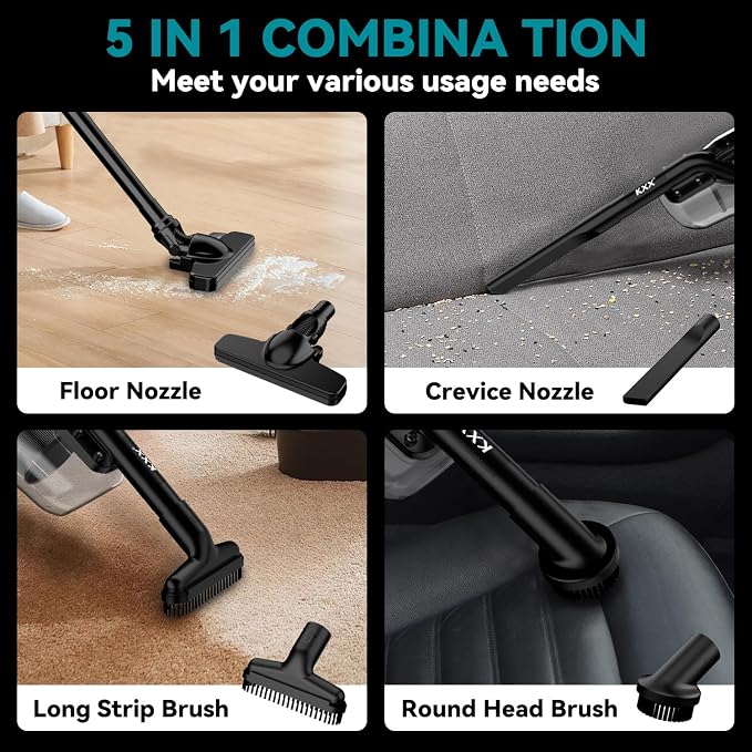 Cordless Vacuum for Makita Battery, 5 in 1 Handheld Electric Vacuum Cleaner with 500W Powerful Motor, 46 CFM Portable Hand Vacuum with Filtration HEPA for Floor, Carpet, Car (Battery Not Included)