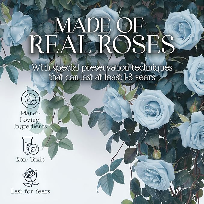 GLAMOUR BOUTIQUE 16 Flower Forever Heart Shape Box, for Mom, Eternal Preserved Roses Gift for Her, Him, Lasting Flowers Bouquet, for Birthday, Anniversary, Teal (Color-Treated)