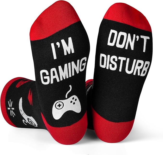Kelool Do Not Disturb I'm Gaming Socks,Men Gifts for Men Teen Boys Dad Son Kid St Patricks Day Father Mothers Day Socks Gifts