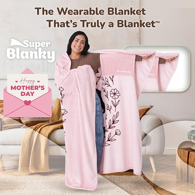 Super Blanky Wearable Blankets for Women, Adult Wearable Blanket Men, Mother's Day Gifts for Her, Wife Birthday Gift Ideas