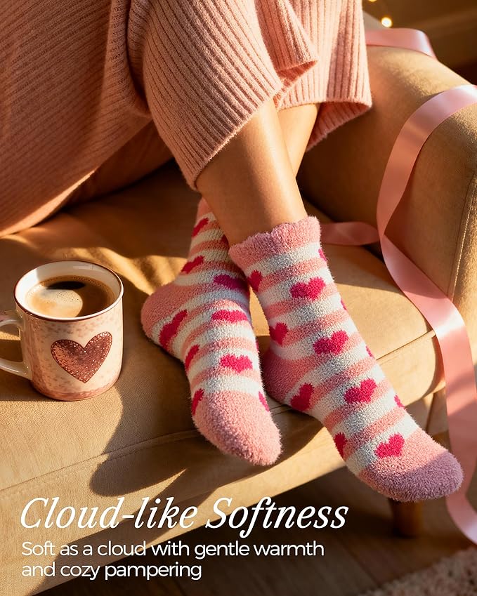 TEHOOK Warm & Cozy Gifts for Women, Fluffy Fuzzy Plush Sleeping Slipper Socks - Soft Warm Fabric