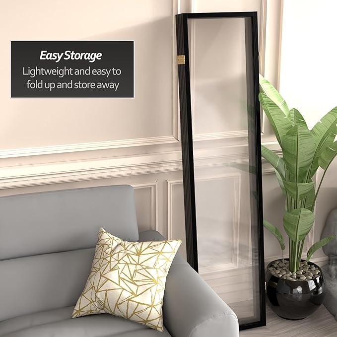 Red Lantern 6 ft. Tall Clear Plastic Partition Black 5 Panel