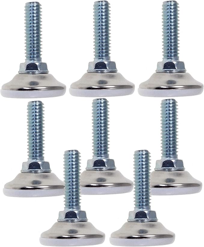 Table Legs Furniture Feet Chair Glides Adjustable Legs Nylon Base 8 Pack 3/8-16 Foot Levelers Leveling Feet Heavy Duty Super-Deals-Shop
