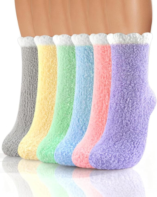 TEHOOK Warm & Cozy Gifts for Women, Fluffy Fuzzy Plush Sleeping Slipper Socks - Soft Warm Fabric