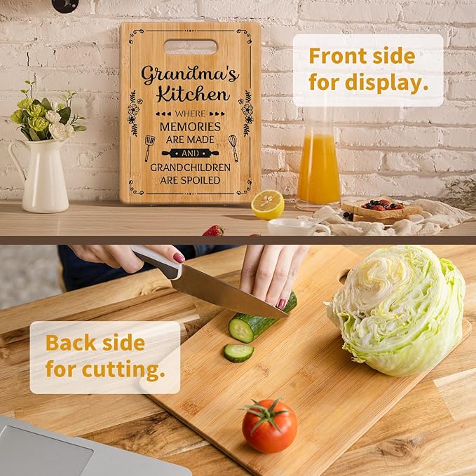 Grandma Gifts, Grandma Mothers Day Gift, Unique Grandma's Cutting Board, Best Christmas Birthday Gifts for Grandmother Nana Granny from Granddaughter Grandson