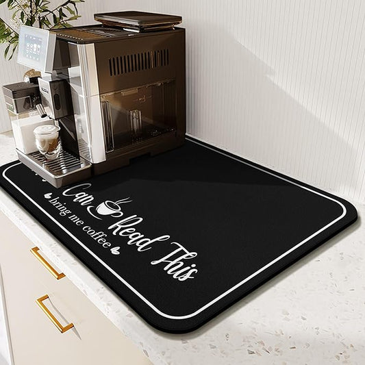 Coffee Bar Mat for Countertops 31.5inx17in,Absorbent Hide Stain Anti-Slip Cafe Bar Accessories Fit Under Coffee Machine Mat,Dish Drying mats for Kitchen
