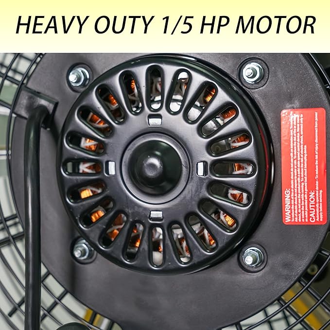 HiCFM 20" Tilting Pedestal Fan, 4300 CFM High Velocity 3-Speed Standing Fan with 1/5 HP Powerful Motor for Commercial, Industrial, Warehouse, Garage, Workshop - UL Safety Listed, 2 Pack