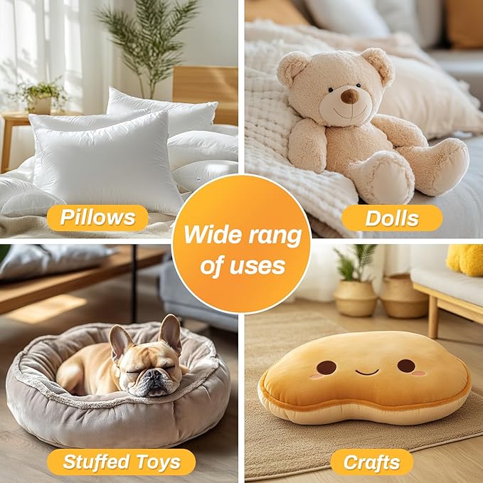 RAINFLOW 7.05oz Polyester Premium Fiber Fill - Polyester Fiber Fill,Stuffing for Pillow,Small Dolls,Cushion,Craft and Stuffed Animals,Polyfill Stuffing for DIY Craft,Recyclable