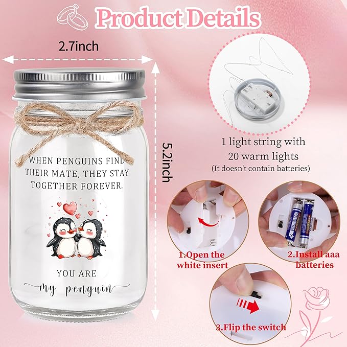 Valentines Day Gifts for Him Her Boyfriend Girlfriend, Anniversary for Men Women Couple, Romantic I Love You Gifts for Husband Wife Birthday Wedding Engagement Christmas Gift You Are My Penguin