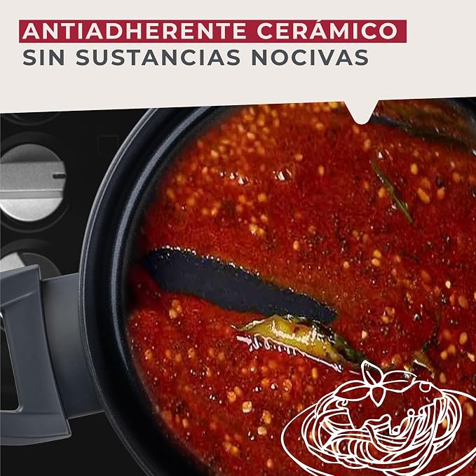 Fackelmann Statement Cooking Pot 20 cm - Pot with Ceramic Coating - Recycled Aluminium with Non-Stick Coating - PFAS-Free, Heat Resistant Handle, Suitable for All Hobs Including Induction