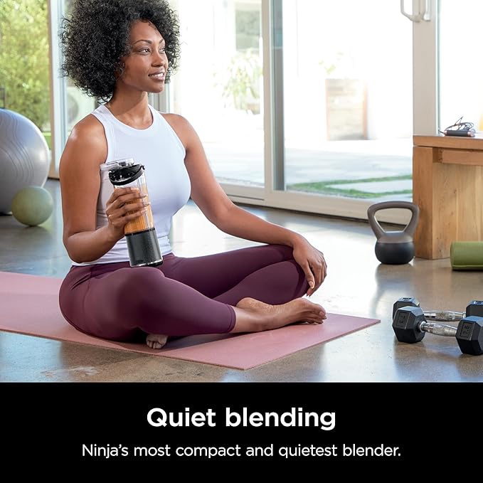 Ninja Blast Portable Blender, Cordless, 18oz. Vessel, Personal Blender for Shakes & Smoothies, BPA Free, Leakproof Lid & Sip Spout, USB-C Rechargeable, Dishwasher Safe Parts, Black Glitter, BC152JB