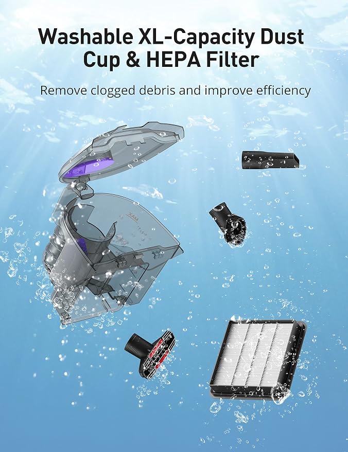 Aspiron Canister Vacuum, Upgraded 1600W Bagless Canister Vacuum Cleaner | Auto Cord Rewind, H13 HEPA Filter, 4Qt Large Capacity, 5 Tools for Hard Floors, Carpet, Pet, Upholstery, Tiles, Champagne