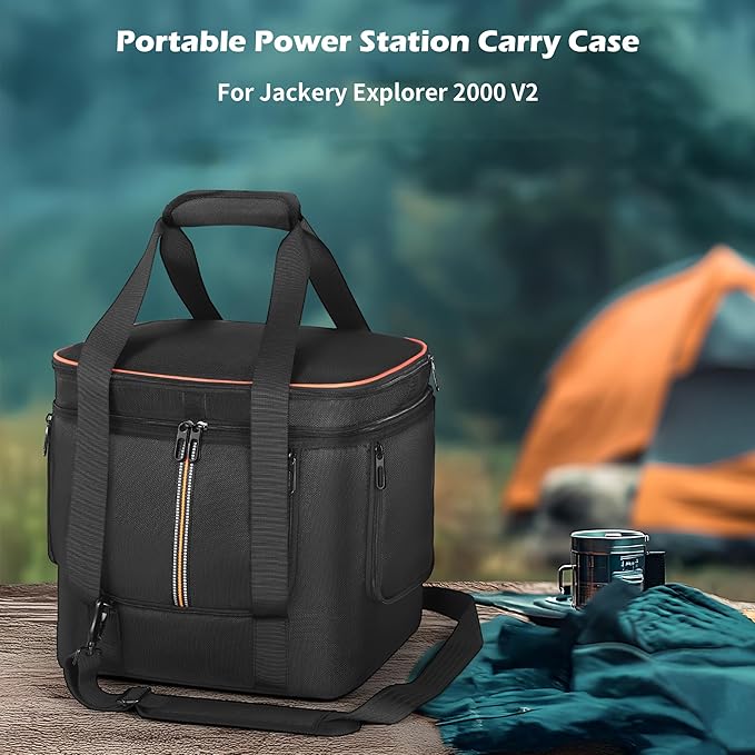 Portable Power Station Carrying Bag Compatible with Jackery Explorer 2000 V2, Travel Storage Case with Quick-Acess Window, Convenient for Camping, Hiking, Home Use