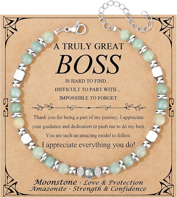 JoycuFF 𝗚𝗶𝗳𝘁𝘀 𝗳𝗼𝗿 𝗪𝗼𝗺𝗲𝗻 𝗠𝗼𝗼𝗻𝘀𝘁𝗼𝗻𝗲 𝗕𝗿𝗮𝗰𝗲𝗹𝗲𝘁 Amazonite Colorful Imperial Jasper Stainless Steel Beads Bracelets, Mothers Day Birthday Christmas Valentines Graduation Gifts