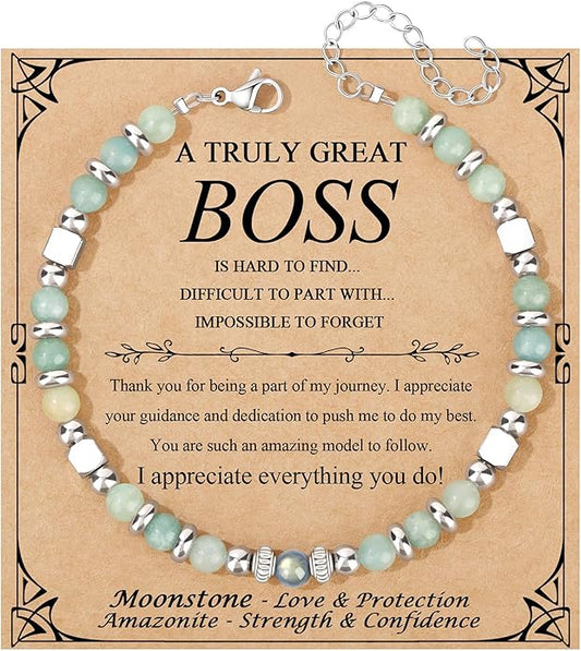JoycuFF 𝗚𝗶𝗳𝘁𝘀 𝗳𝗼𝗿 𝗪𝗼𝗺𝗲𝗻 𝗠𝗼𝗼𝗻𝘀𝘁𝗼𝗻𝗲 𝗕𝗿𝗮𝗰𝗲𝗹𝗲𝘁 Amazonite Colorful Imperial Jasper Stainless Steel Beads Bracelets, Mothers Day Birthday Christmas Valentines Graduation Gifts
