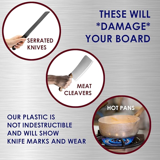 Commercial Grade 18 x 12 Red Cutting Board for Meat - Superior to HDPE Plastic - 0.5 Inch Thick Poly for Food Service, Dishwasher Safe