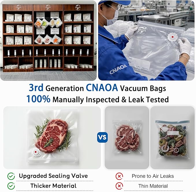 Compact Vacuum Sealer with 30 3rd-Gen Upgraded Reusable High Seal Bags, Powerful Handheld Vacuum Sealer Machine, Keeps Food Fresh Up to 6X Longer, Portable Meal Saver, Seal Meal Saver