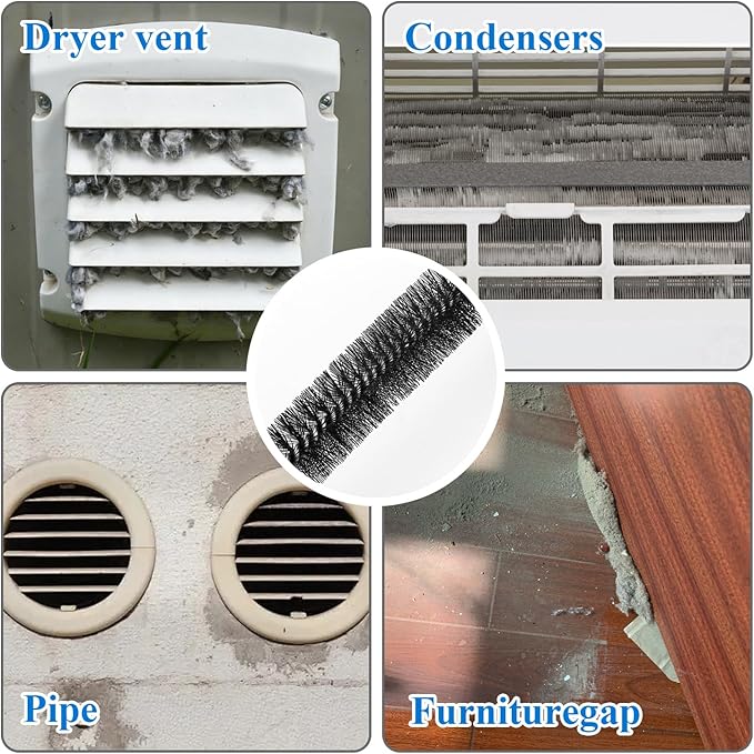 1 Pack Dryer Vent Cleaner Kit - Long Flexible Lint Brush for Dryer Vents, Refrigerator Coils, and Radiators - Household Cleaning Supplies (1, Long Brush)