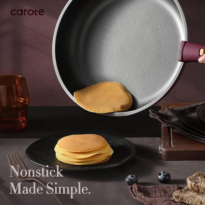 CAROTE 32pcs Pots and Pans Set Non Stick, Detachable Handle Cookware Sets | Bakeware and Kitchen Gadgets, Space Saving, Dishwasher & Oven Safe, Non-Toxic, for Camping/RV/Traveling, Purple