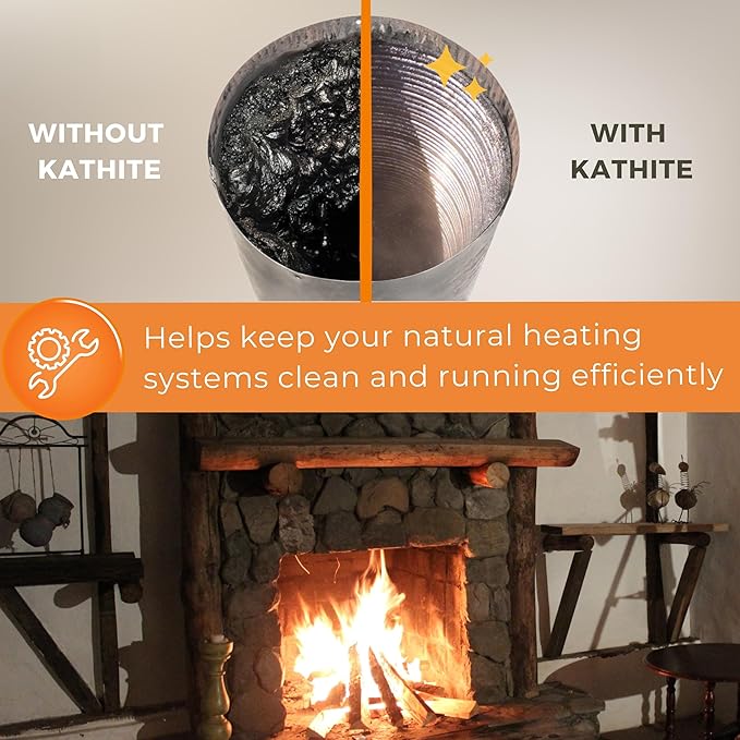 KABIN KATHITE Creosote Concentrate Buster - Triple Power Remover Packets - Fireplace Cleaner & Chimney Sweeping Kit, Premium Creosote & Soot Remover, Case of 12 Toss-In Packets