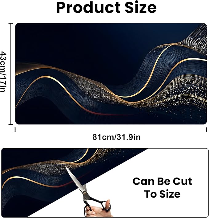 Coffee Mat 17"x32" - Extra Large Absorbent Non Slip Dish Drying Mat,Coffee Bar Accessories,Kitchen Counter Protector for Coffeemaker, Sink, Dining Decor (Lines)