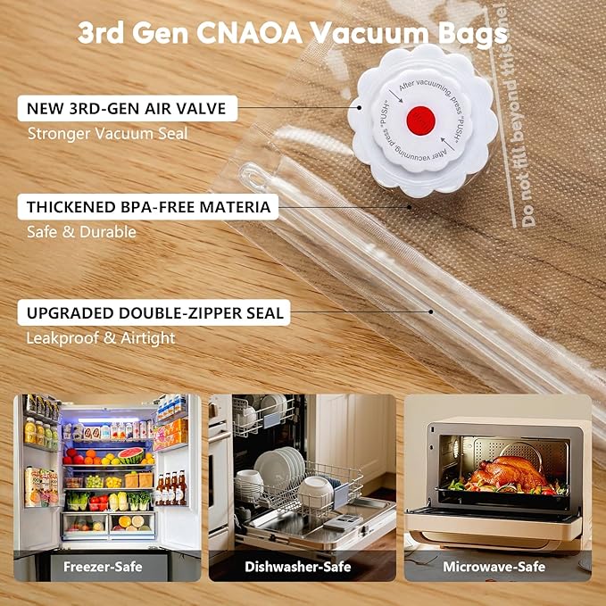 Compact Vacuum Sealer with 30 3rd-Gen Upgraded Reusable High Seal Bags, Powerful Handheld Vacuum Sealer Machine, Keeps Food Fresh Up to 6X Longer, Portable Meal Saver, Seal Meal Saver