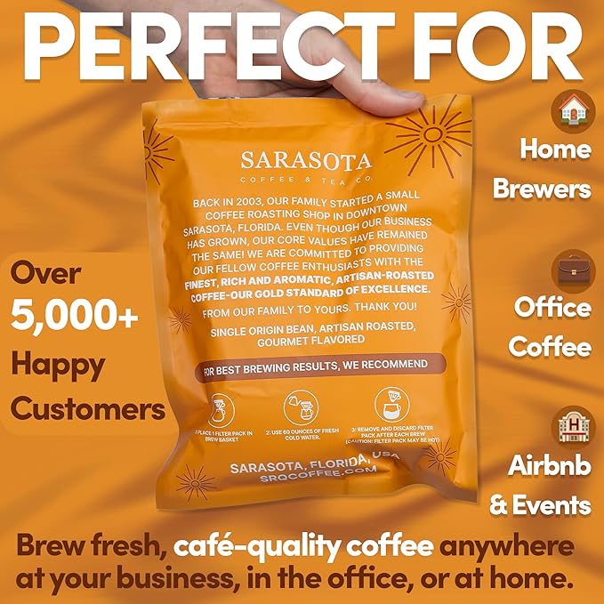 Ground Flavored Coffee In Filter Packs | Medium Roast Low Acid Mold Free Pouches | Butter Pecan Crunch Sampler Packets | Gourmet Powder Bags for 10–12 Cup Drip Maker | Highest Rated Individual Premeasured Coffee