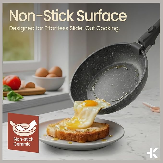 Bakken 17-Piece Ceramic Coated Aluminum Cookware Set, Nonstick Pots and Pans with Lids, Silicone Cooking Utensils & Oven Mitts, All Stovetop Safe Up To 500°F, PTFE & PFAS Free, Dishwasher Safe