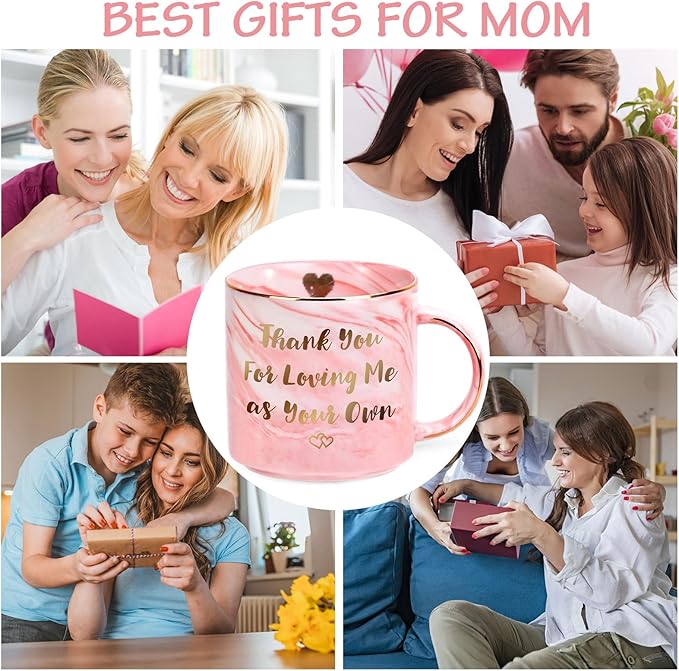 Ulrhpc Mothers Day Gifts for Step Mom: 12 OZ Funny Coffee Mug for Mom from Daughter Son, Birthday Gifts for Stepmother Mama Wife from Husband