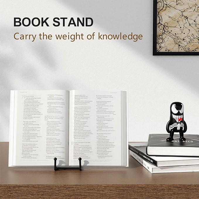 HONGYUTAI 3 Pack 4.5 Inch Plate Stands for Display Picture Stand - 4.5 Inch Vinyl Table Top Display, Metal Frame Holders Decorative Plate for Book , Picture, Photo and Platter, Tabletop Art, Black