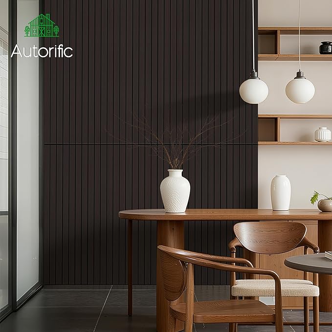 Wood Veneer Acoustic Panels,4 Pack 47.2”x23.6” Sound Panels, Decorative Large Wood Panels for Wall, for Office,Home Theater,Studio,Living Room,Ebony