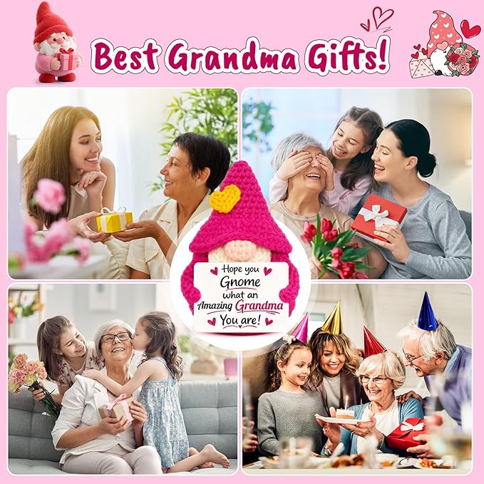 Grandma Gifts for Mothers Day - Funny Mother's Day Birthday Easter Basket Gnome Gift for Nana Gigi Mimi Grandmother from Granddaughter Grandson Grandkids, Grandparents Day Gnomes Present