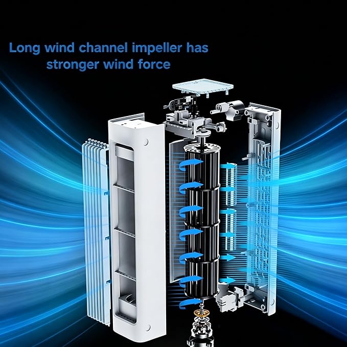 Conditioner, 3 Speed Remote Control Desktop Air Fan, USB Rechargeable Portable Cooling Air Conditioner Fan for Indoor Home Bedroom Office Kitchen