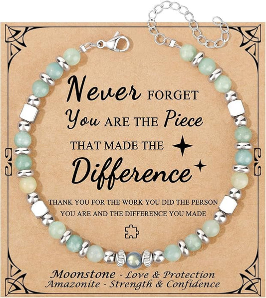 JoycuFF 𝗚𝗶𝗳𝘁𝘀 𝗳𝗼𝗿 𝗪𝗼𝗺𝗲𝗻 𝗠𝗼𝗼𝗻𝘀𝘁𝗼𝗻𝗲 𝗕𝗿𝗮𝗰𝗲𝗹𝗲𝘁 Amazonite Colorful Imperial Jasper Stainless Steel Beads Bracelets, Mothers Day Birthday Christmas Valentines Graduation Gifts