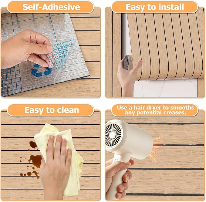 Arthome Peel and Stick Slat Wall Panels 15.7 "x400,Self-Adhesive PVC Wood Grain Wallpaper Panel,3D Thick Faux Soundproof Backsplash Accent Wall Tile for Walls & Furniture (Oak- Coverage 43.6 Sq.ft)