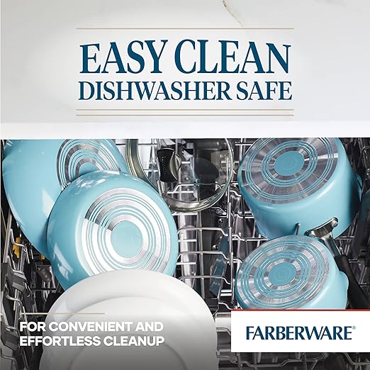 Farberware Cookstart DiamondMax Nonstick Square Grill Pan/Griddle, Dishwasher Safe, 11 Inch - Aqua