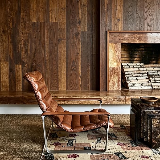 Peel and Stick Wall Panels, Easy Self Adhesive Vinyl Tiles Wall Planks, Farmhouse Wood Grain Shiplap for Kitchen Bedroom Interior WallDecor (12 pcs/18.1 Sq Ft/Box) (Dark Smoked Oak)