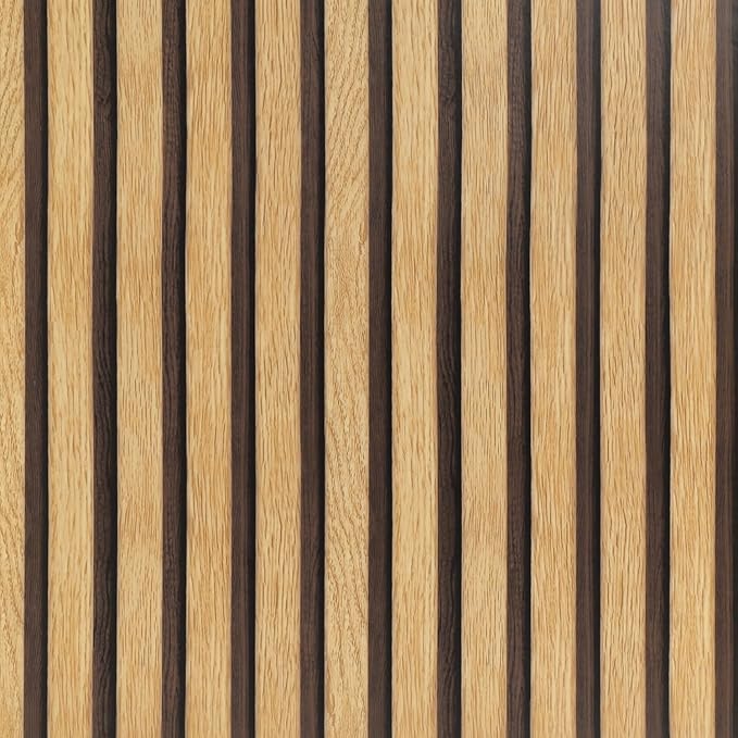 Arthome 17''x393'' Wood Slat Wallpaper Peel and Stick self Adhesive Wood Wallpaper PVC Vinyl Decorative Removable Wallpaper Waterproof Faux Wood Grating Stripe Contact Paper for Living Room Bedroom