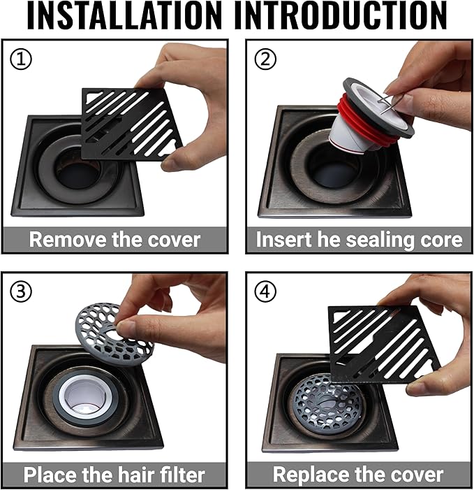2 Inch Shower and Floor Drain Seal - Magnetic Backflow Preventer Core with Hair Catcher - Automatic Anti-Odor Check Valve for Bathroom, Basement, Laundry Room (2)