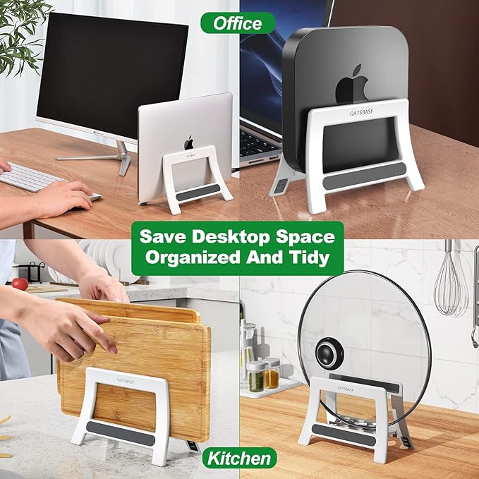 Cutting Board Holder, Cutting Board Rack Chopping Board Holder,Auto Width Adjustable Cutting Board Holder Stand for Countertop Counter Kitchen Cabinet (White)