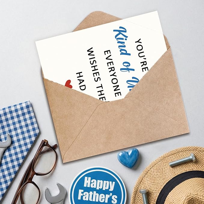Fathers Day Card Gifts for Uncle from Niece Nephew, Personalized Double-Sided, Minimalist Premium Design, Perfect Father's Day Decoration Ideas