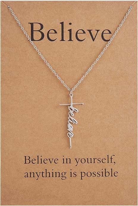 Lcherry Faith Cross Pendant Necklace for Women Religious Christian Jewelry Mother's Day Gifts for Women
