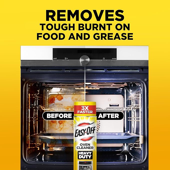 Easy Off Heavy Duty Oven Cleaner, Destroys Tough Burnt on Food and Grease, Fresh Scent, 14.5 oz Can