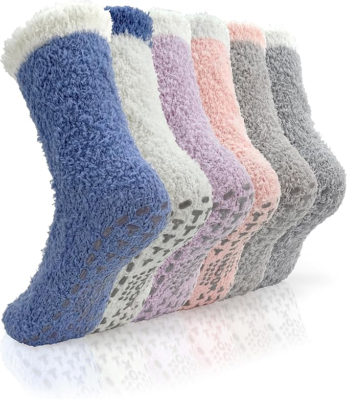TEHOOK Warm & Cozy Gifts for Women, Fluffy Fuzzy Plush Sleeping Slipper Socks - Soft Warm Fabric