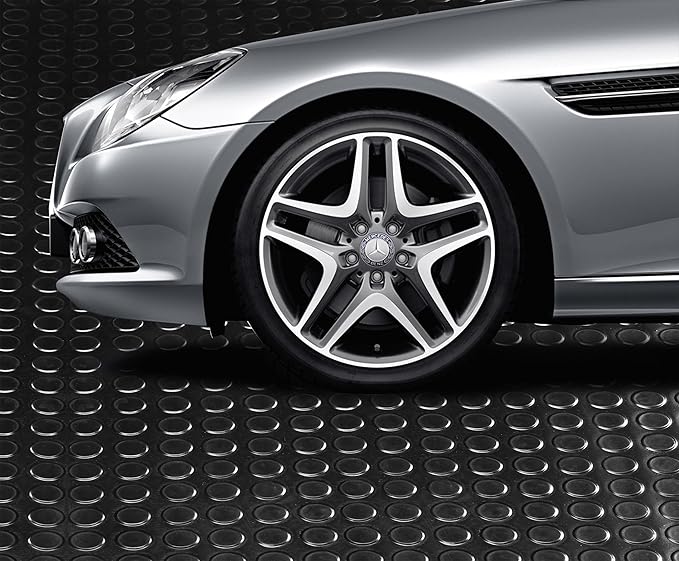 3mm Thin Coin-Grip Rubber Flooring Roll, 4ft x 2ft Heavy Duty Waterproof Anti-Slip Mat, Easy to Clean & Install Floor Protector for Gym, Garage, Basement