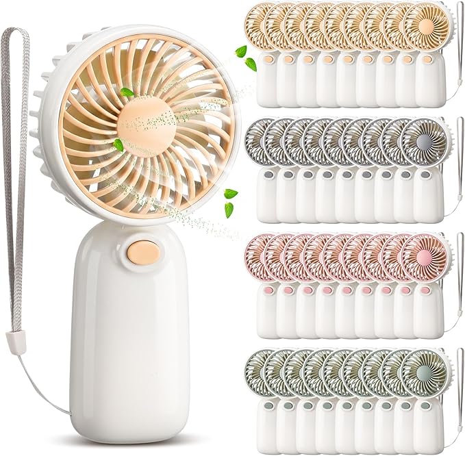 EBOOT 36 Pack Mini Portable Fans Bulk with Rope Hanging, Small Handheld Fan Battery Operated Fan in 4 Assorted Colors for Women Men Travel, Gym, Office, Wedding, Camping, Makeup（Rope Hanging）